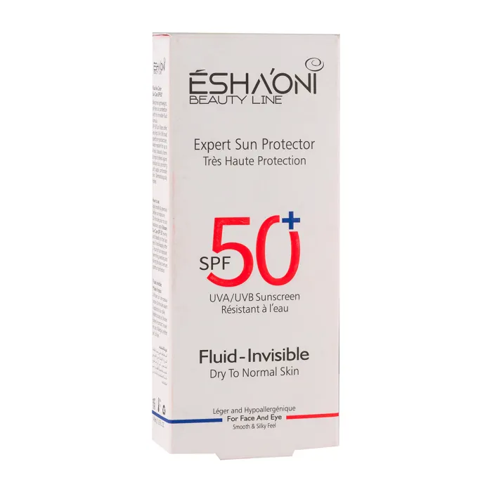 ضد آفتاب فلوییدی بی رنگ اشااونی با SPF 50 مناسب پوست خشک تا نرمال حجم 40 میلی لیتر
