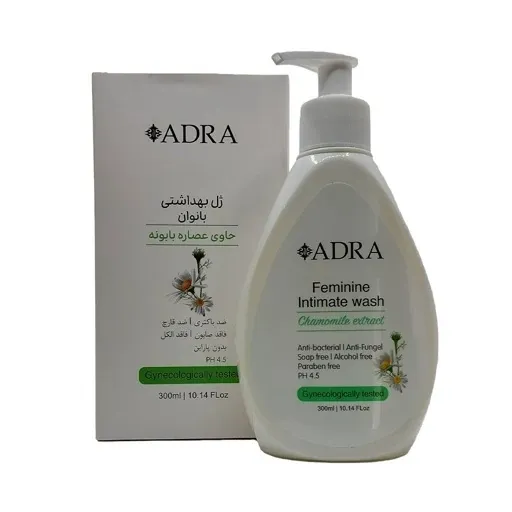 ژل بهداشتی بانوان آدرا حاوی عصاره بابونه
