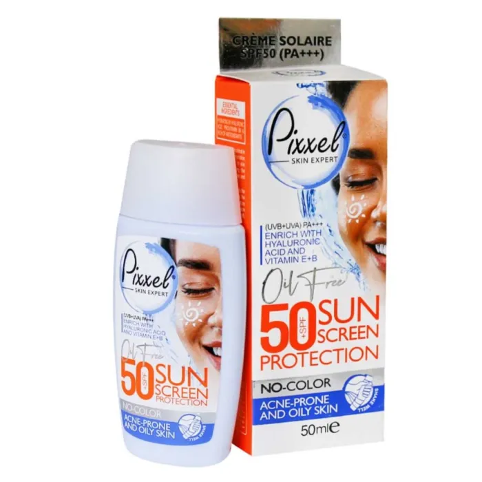 کرم ضد آفتاب بی رنگ پیکسل مدل Oily Acne Prone Skin با SPF50 مناسب پوست چرب حجم 50 میلی لیتر