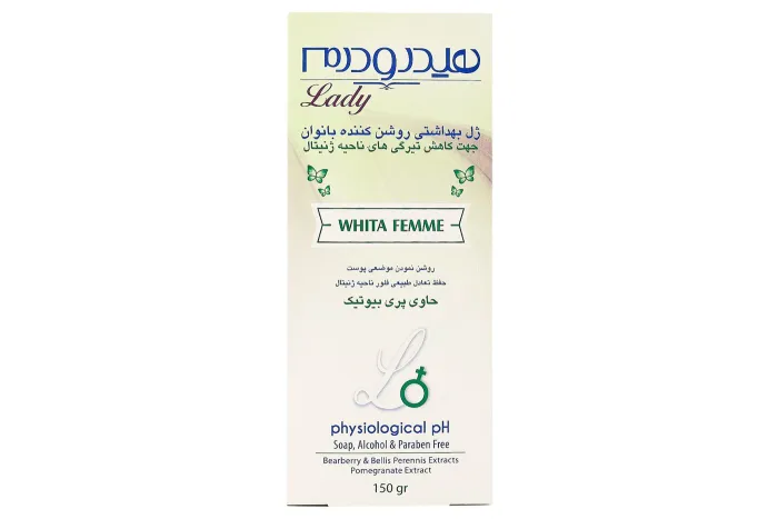 ژل بهداشتی بانوان هیدرودرم مدل Whita Femme حجم 150 میلی لیتر