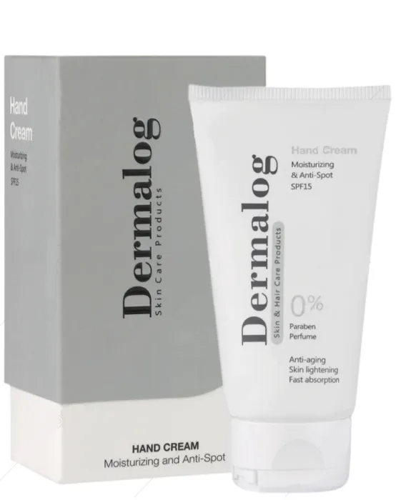 کرم دست درمالوگ حاوی مرطوب کننده و ضد لک با spf15 حجم 50 میلی لیتر