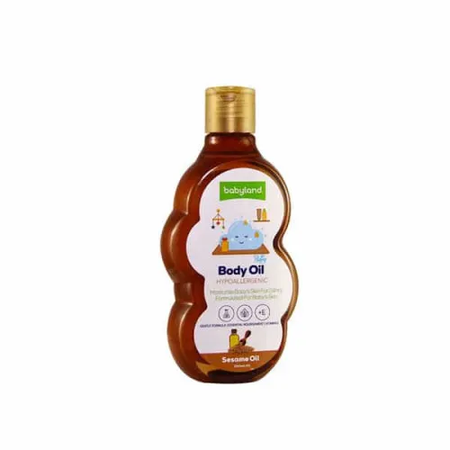 روغن نرم کننده پوست بچه حاوی روغن کنجد و ویتامین E بی بی لند Babyland