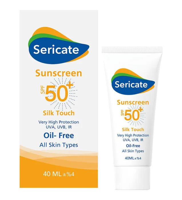 کرم ضد آفتاب بی رنگ سری کیت مدل Silk Touch با SPF50 مناسب انواع پوست حجم 40 میلی لیتر