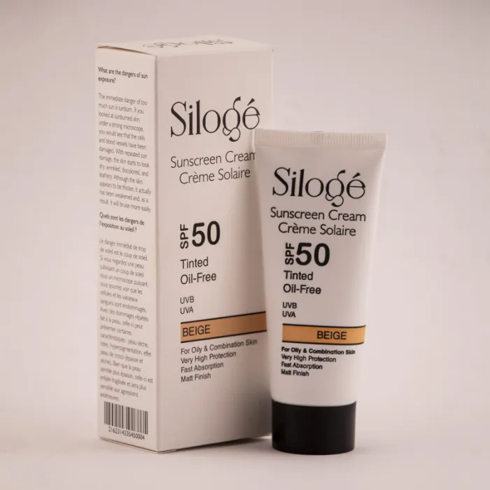کرم ضد آفتاب سیلوژه رنگ بژ spf50 فاقد چربی 40میل