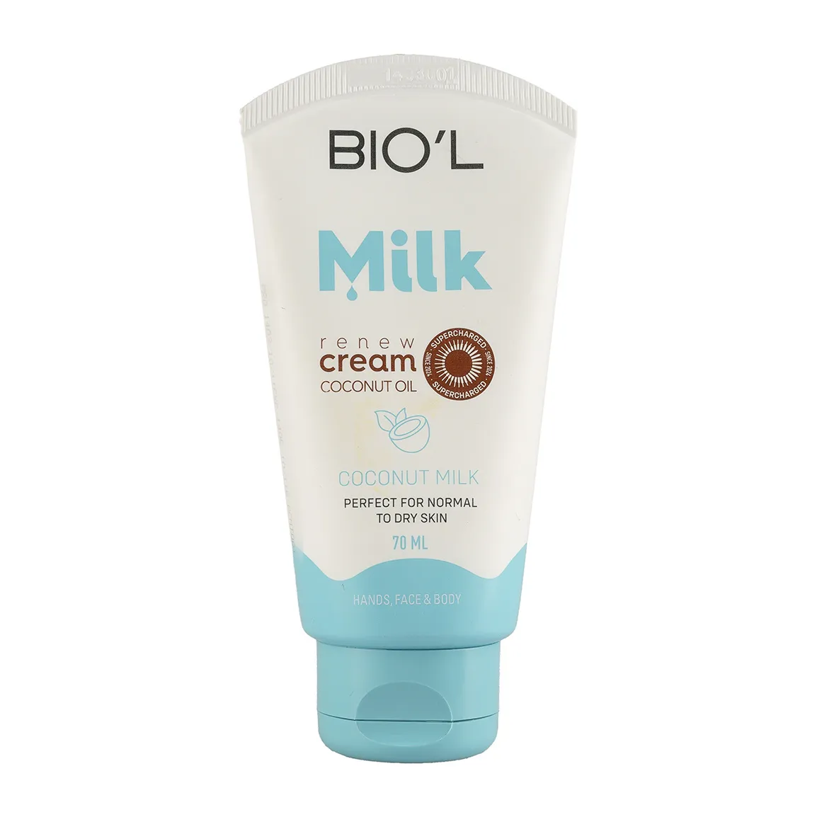کرم مرطوب کننده بیول مدل Coconut Milk حاوی پروتیین شیر و روغن نارگیل حجم 70 میلی لیتر