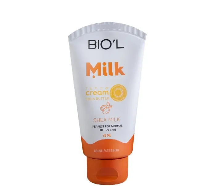 کرم مرطوب کننده بیول مدل Shea Milk حاوی پروتیین شیر و شی باتر حجم 70 میلی لیتر