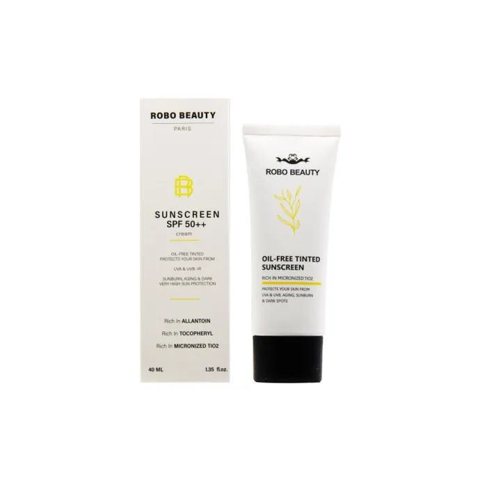 کرم ضدآفتاب رنگی SPF50 روبو بیوتی مدل Oil Free ‌مناسب پوست‌های چرب، حجم 40 میلی‌لیتر