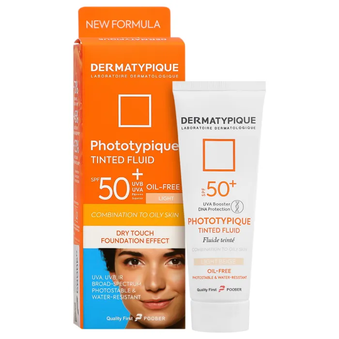 ضد آفتاب رنگی روشن  پوست خشک spf50 فتوتیپیک درماتیپیک