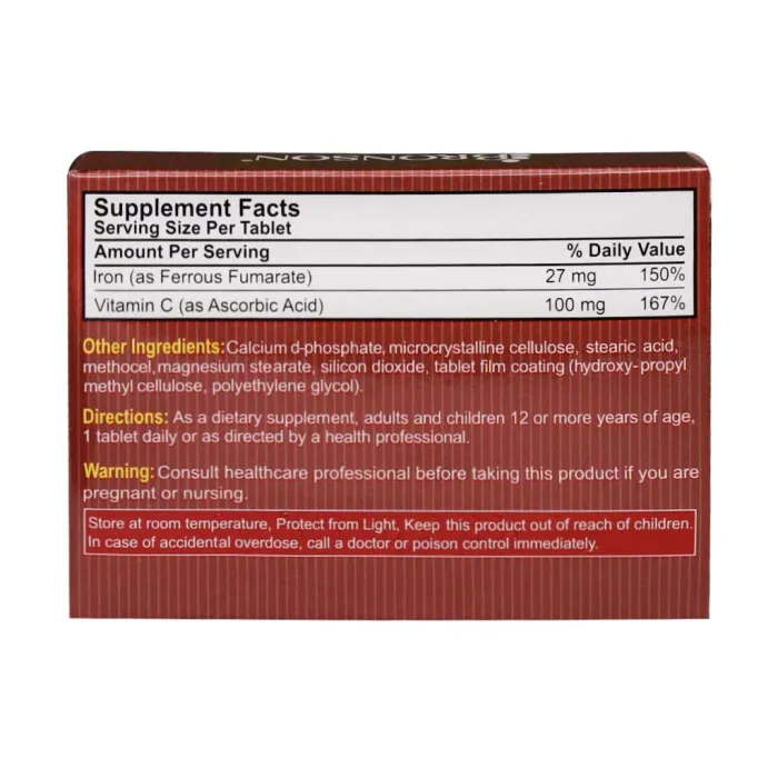 bronson iron vitamin c 30 tablet