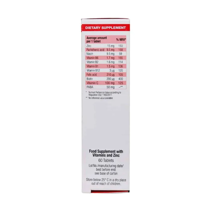 eurho vital zin plus paba tablets 60