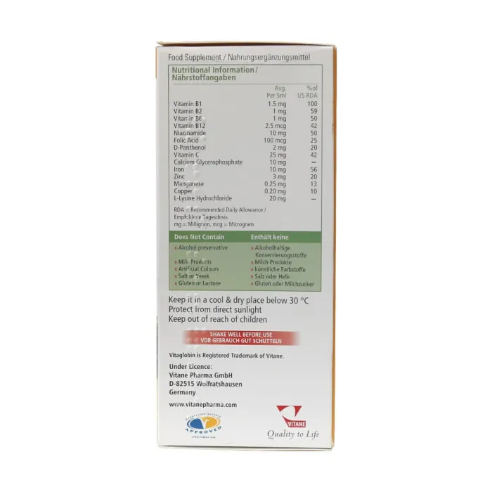 vitane pharma vitaglobine liquid tonic ml